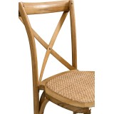 Drevené svadobné stoličky CROSS-BACK WOOD RATTAN jasný rustikálny