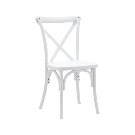 Svadobné stoličky CROSS-BACK POLYWOOD biely