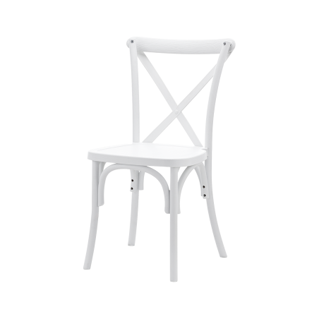 Svadobné stoličky CROSS-BACK POLYWOOD biely