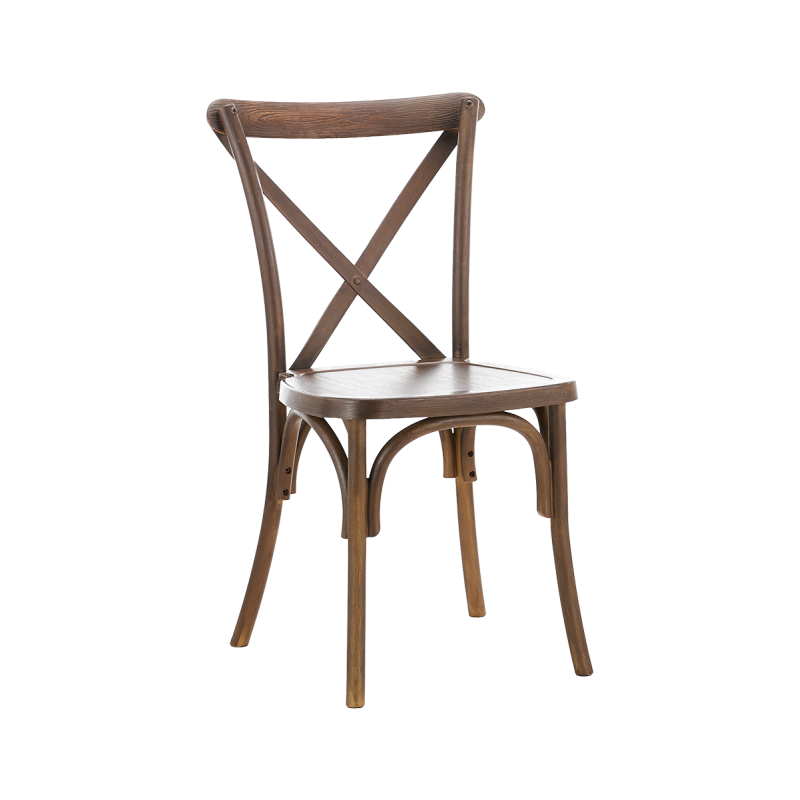 Svadobné stoličky CROSS-BACK POLYWOOD orechové