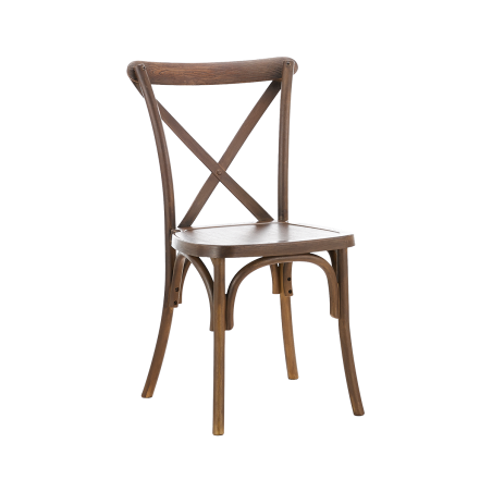 Svadobné stoličky CROSS-BACK POLYWOOD orechové