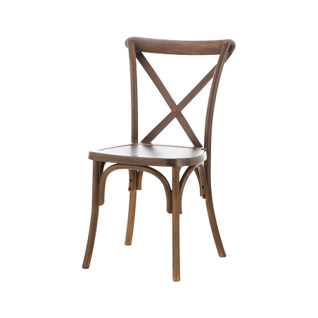 Svadobné stoličky CROSS-BACK POLYWOOD orechové