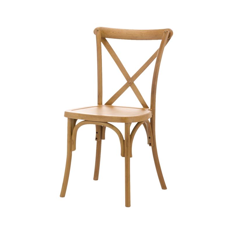 Svadobné stoličky CROSS-BACK POLYWOOD prírodné