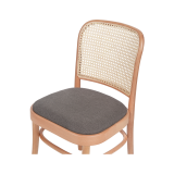 Drevená reštauračná stolička LOOMI 811 rattan sivý sedák