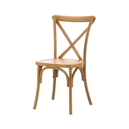 Drevené svadobné stoličky CROSS-BACK WOOD svetlý rustikálny