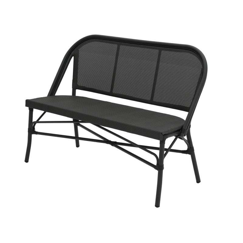 Technorattanová lavica MATTEO BENCH čierno-grafitová