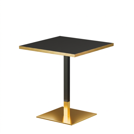 Bistro Stôl OMEGA 68x68 antracit so zlatou hranou