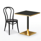 Bistro Stôl OMEGA 68x68 antracit so zlatou hranou