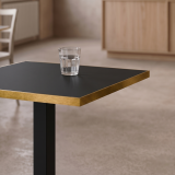 Bistro Stôl OMEGA 68x68 antracit so zlatou hranou