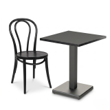 Bistro Stôl IMPERIO 68x68 antracit s hranou čierny mat