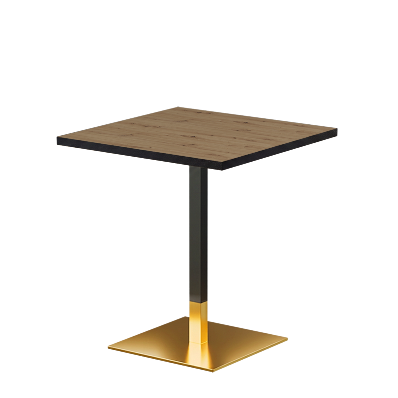 Bistro Stôl OMEGA 68x68 dub artisan s hranou čierny mat