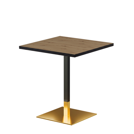 Bistro Stôl OMEGA 68x68 dub artisan s hranou čierny mat
