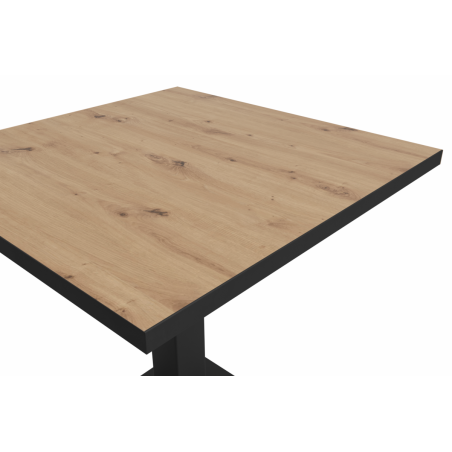 Bistro Stôl OMEGA 68x68 dub artisan s hranou čierny mat