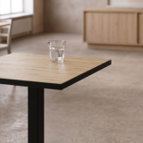 Bistro Stôl OMEGA 68x68 dub artisan s hranou čierny mat