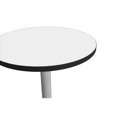 Bistro Stôl ALFA R fi 68 biely s hranou čierny mat