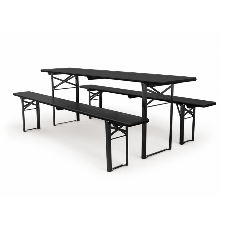 Pivný set WOODY SOLID 220x50 čierny
