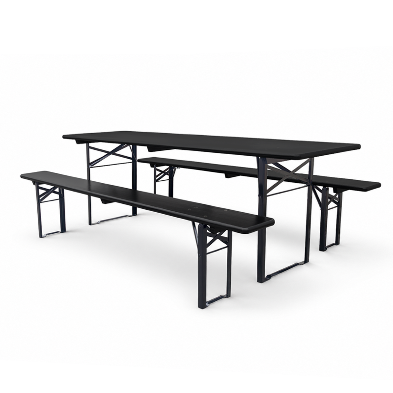 Pivný set WOODY SOLID 220x70 čierny