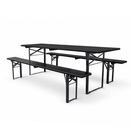 Pivný set WOODY SOLID 220x70 čierny