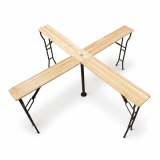 Stôl do pivných záhrad WOODY CROSS 241x241 jedľa