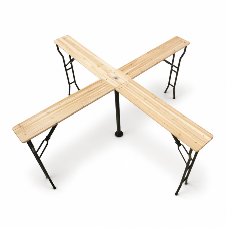 Stôl do pivných záhrad WOODY CROSS 241x241 jedľa