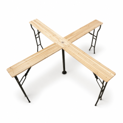 Stôl do pivných záhrad WOODY CROSS 241x241 jedľa